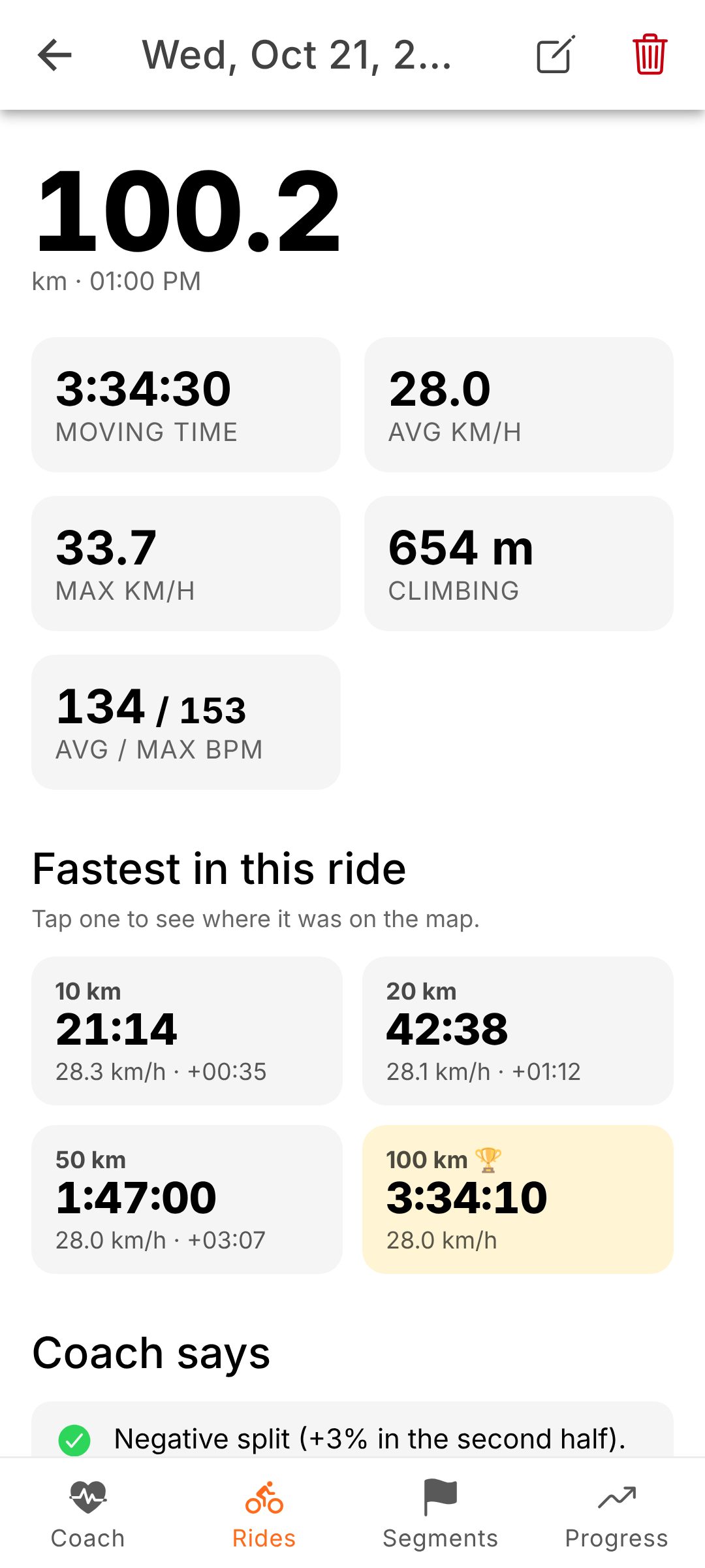 BikeCoach screen 2