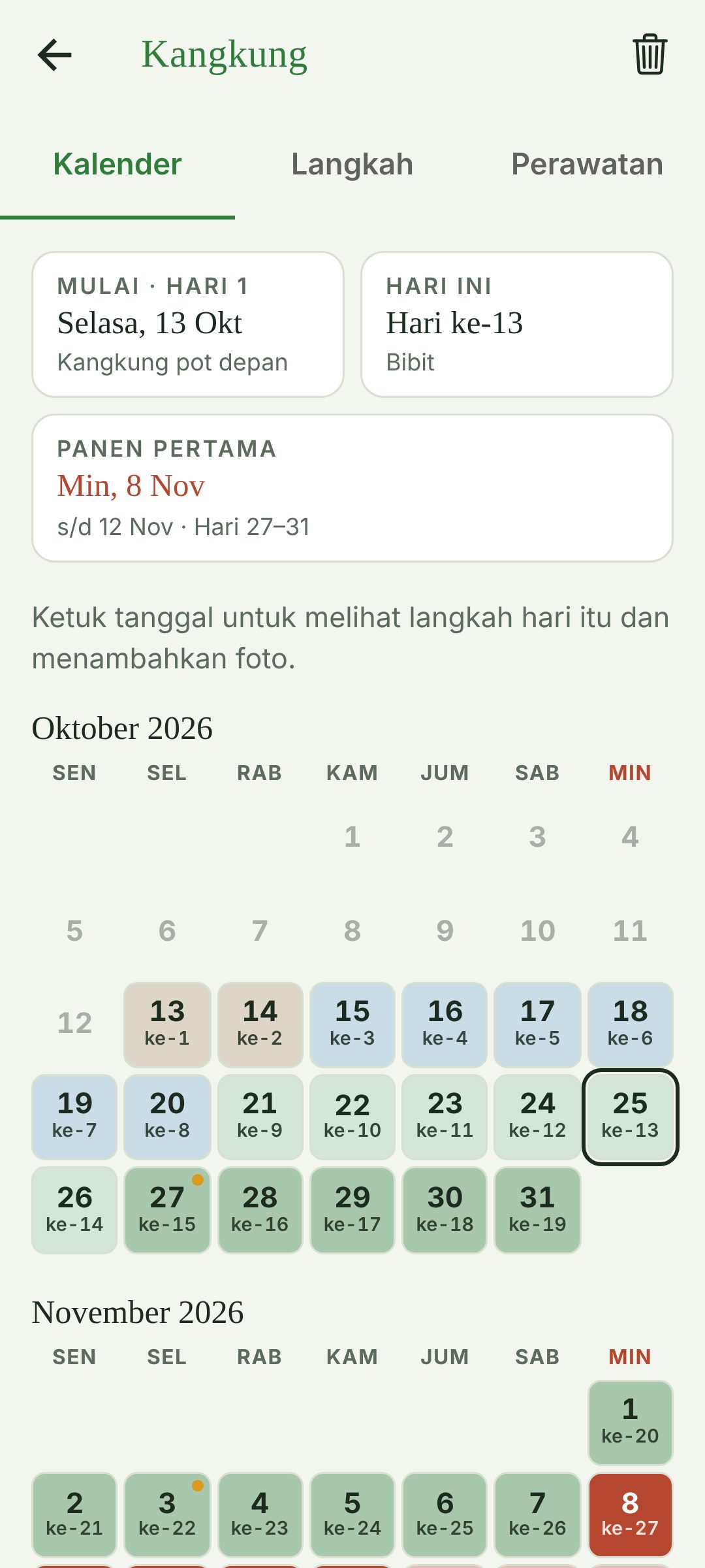 Kalender Hijau screen 2