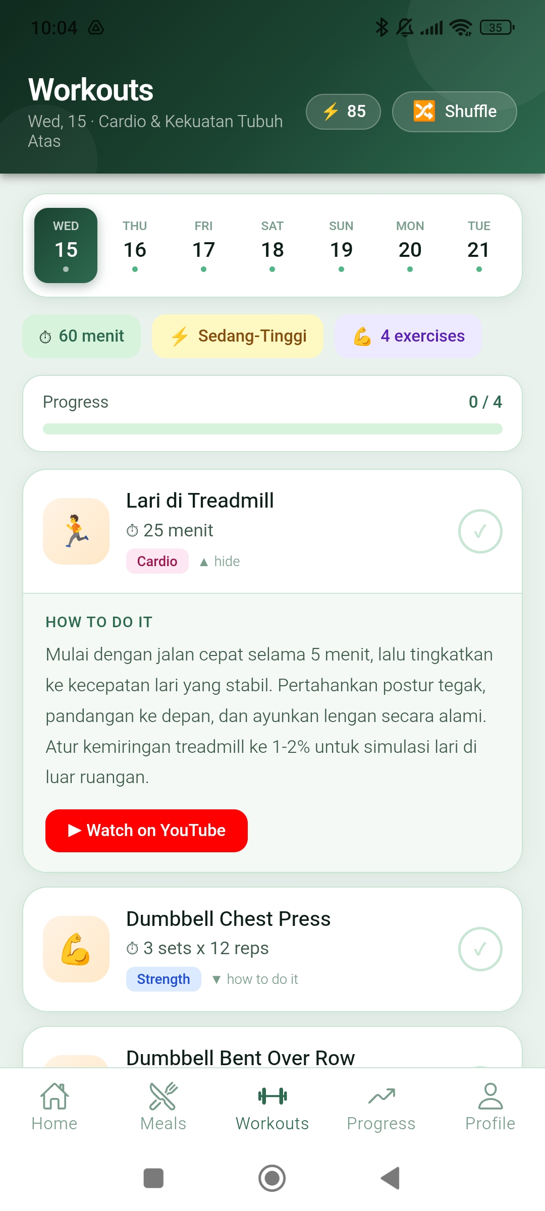 Zenio Coach screen 1